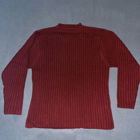 NWT Ferruche Mens Sz L Burgundy Crewneck Knitted Pullover Long Sleeve Sweater‎ - Picture 3 of 6